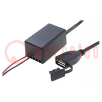 USB power supply; USB A socket; Sup.volt: 7÷12VDC; 5V/2.1A; black