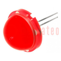 LED; 20mm; rosso; 4÷13mcd; 120°; Frontale: convesso; Nr usc: 2