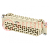 Connector: HDC; contact insert; female; Han® HMC; PIN: 64; 64+PE