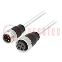 Cable: for sensors/automation; 7/8",both sides; 0.3m; male; PIN: 4