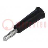 Plug; 4mm banana; 24A; 60VDC; black; non-insulated; on cable