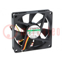 Ventilatore: DC; assiale; 12VDC; 70x70x15mm; 45,63m3/h; 31,5dBA