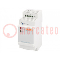 Power supply: switched-mode; for DIN rail; 24W; 12VDC; 2A; OUT: 1