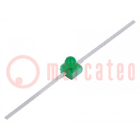 LED; 1,65mm; verde; assiali; 1÷7mcd; 90°; Frontale: convesso; THT