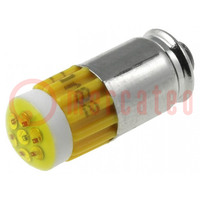 LED lámpa; sárga; S5,7s; 28V; Dióda szám: 7; 140°