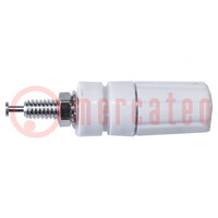 Connector: 4mm banana; socket; 15A; 2.5kV; white; nickel plated