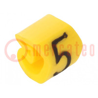 Marcatori; Indicazione: 5; 1,3÷3mm; PVC; giallo; -30÷80°C; CLI C