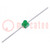 LED; 1,65mm; verde; salida axial; 1÷7mcd; 90°; Frente: convexo; THT