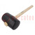 Hammer; 380mm; 1.22kg; 90mm; round; rubber; wood; Shore hardness: 90