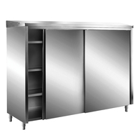 RVS opbergkasten met schuifdeuren AISI 430, schuin