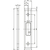 Skizze zu Schließblech f. MFV Secury 2-flg. U-Stulp 24 x 6 x 120 mm Zusatzfalle, Edelstahl