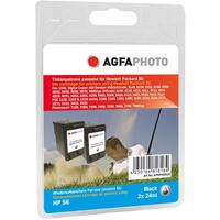 AgfaPhoto Patrone HP APHP56BDUO No.56DUO C9502AE 2x black remanufactured
