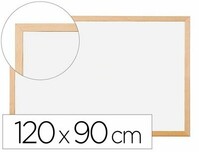 Pizarra blanca de melamina (120x90 cm) con marco de madera de Q-Connect