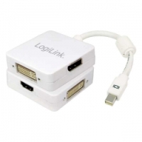 LogiLink CV0045 câble vidéo et adaptateur Mini DisplayPort DisplayPort + DVI + HDMI Blanc