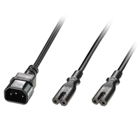 Lindy 2.5m IEC C14 to 2 x IEC C7 Splitter Extension Cable, Black