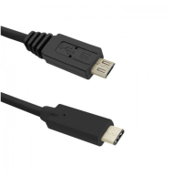Qoltec 1.2m USB 3.1 C/Micro USB 2.0 B USB kábel 1,2 M USB C Micro-USB B Fekete