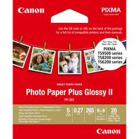 Canon PP-201 Glossy II Photo Paper Plus (8,9 x 8,9 cm/3,5 x 3,5”) – 20 Blatt