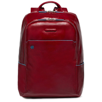 Piquadro CA3214B2-R zaino Rosso Pelle, Poliestere