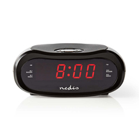 Nedis CLAR001BK napelemes rádiós vezérlésű óra Digitális ébresztőóra Fekete