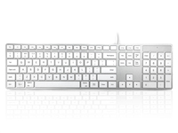 Accuratus 301 Mac keyboard USB QWERTY UK English Silver, White