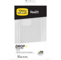 OtterBox React Hülle für iPhone 14 Pro, stoßfest, sturzsicher, ultraschlank, schützende Hülle, Getestet nach Militärstandard, Antimikrobieller Schutz, Stardust