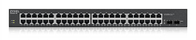 Zyxel GS1900-48HPv2 Géré L2 Gigabit Ethernet (10/100/1000) Connexion Ethernet, supportant l'alimentation via ce port (PoE) Noir